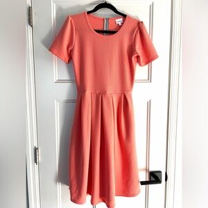 LuLaRoe Vibrant Coral Textured Dress